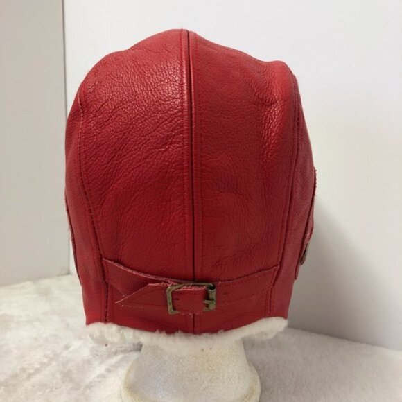 Fourrures Audet Red Aviator Flyers Winter Hat Unisex Size Small - Picture 3 of 9